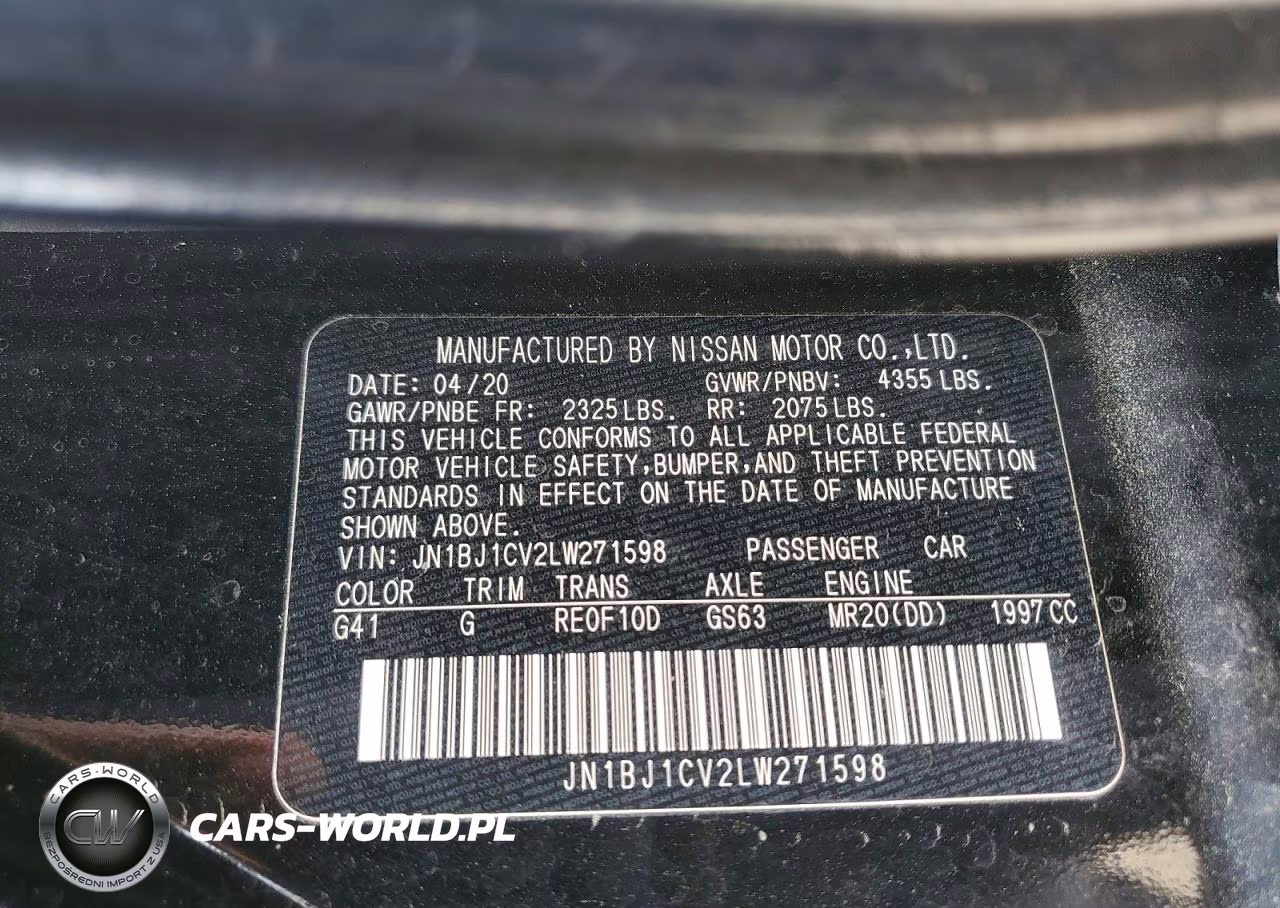 2020 Nissan Rogue Sport S VIN:JN1BJ1CV2LW271598 - 14