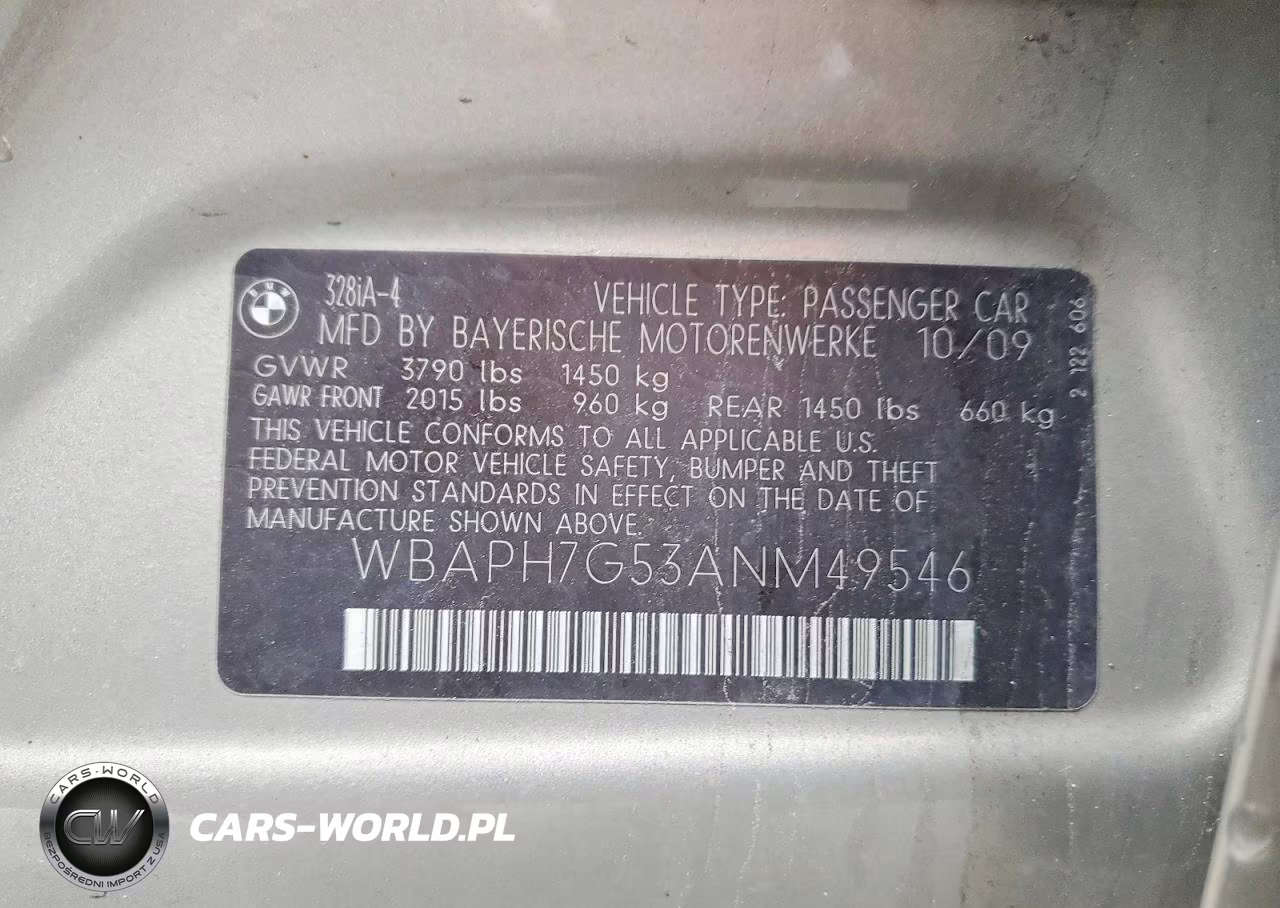 2010 BMW 328 I VIN:WBAPH7G53ANM49546 - 13