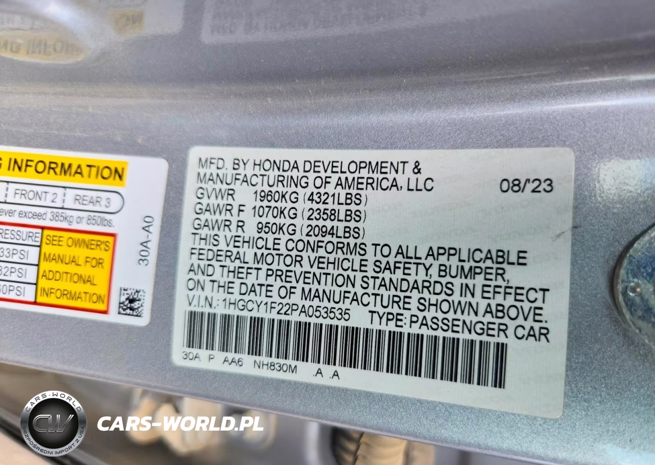 2023 Honda Accord Lx VIN:1HGCY1F22PA053535 - 12