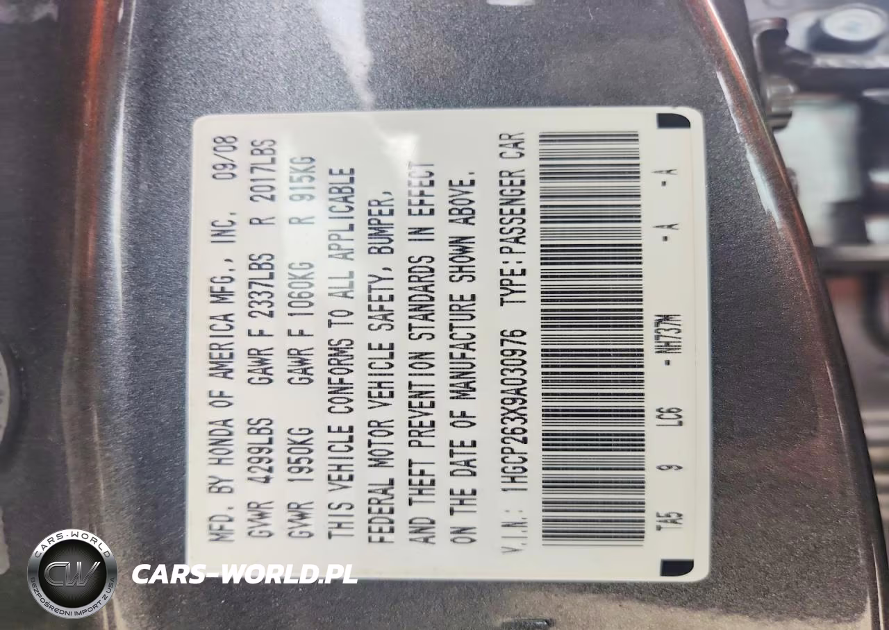 2009 Honda Accord Lx VIN:1HGCP263X9A030976 - 13