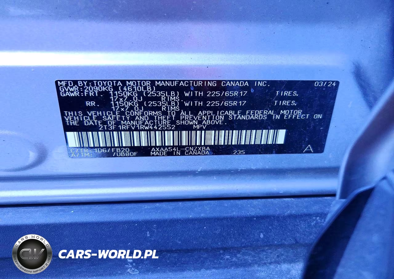 2024 Toyota Rav4 Le VIN:2T3F1RFV1RW442552 - 13