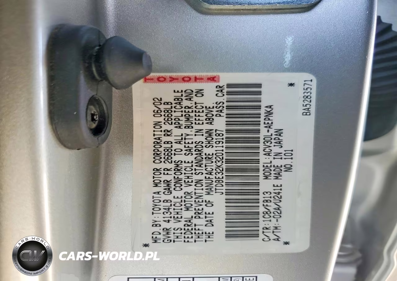 2002 Toyota Camry Le VIN:JTDBE32K320119187 - 12