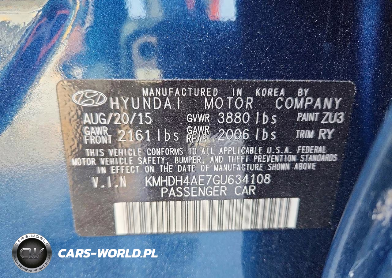 2016 Hyundai Elantra Value Edition VIN:KMHDH4AE7GU634108 - 13