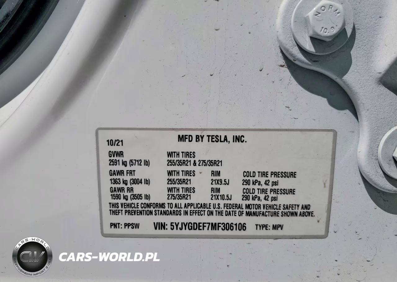 2021 Tesla Model Y VIN:5YJYGDEF7MF306106 - 12