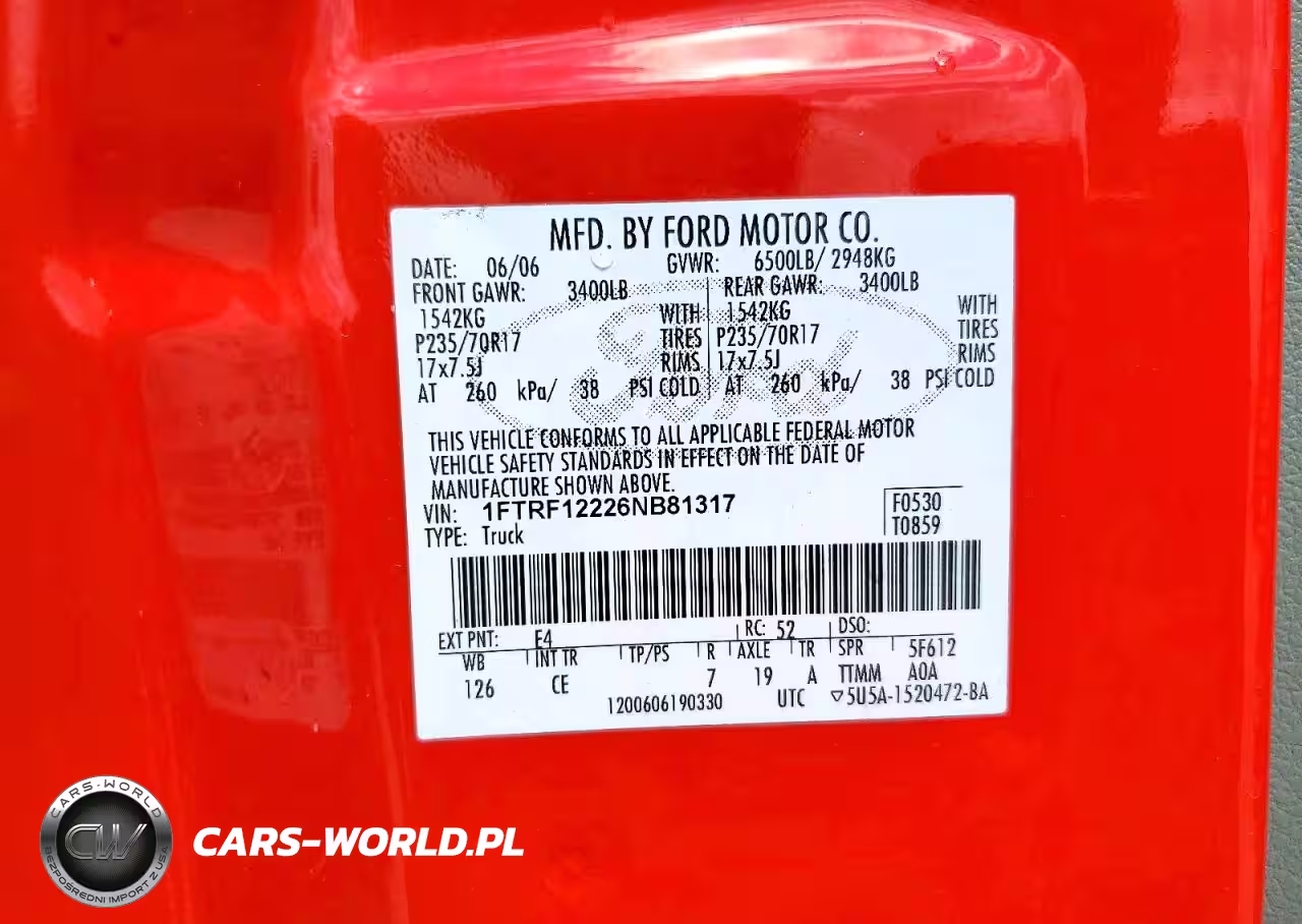 2006 Ford F150 VIN:1FTRF12226NB81317 - 12