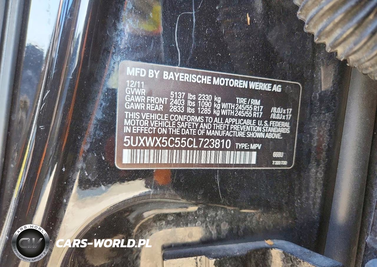 2012 BMW X3 xDrive28I VIN:5UXWX5C55CL723810 - 13