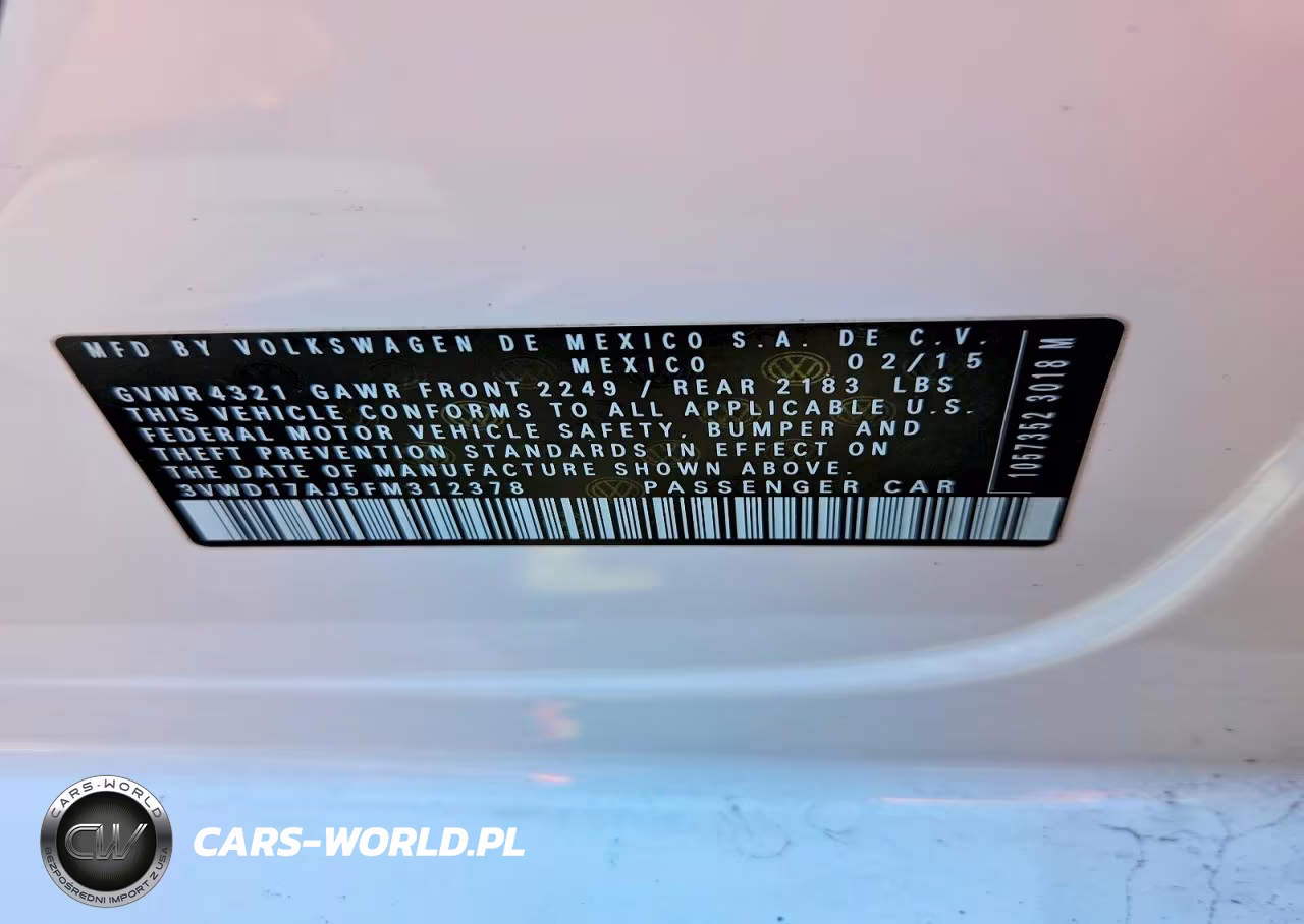 2015 Volkswagen Jetta Se VIN:3VWD17AJ5FM312378 - 12