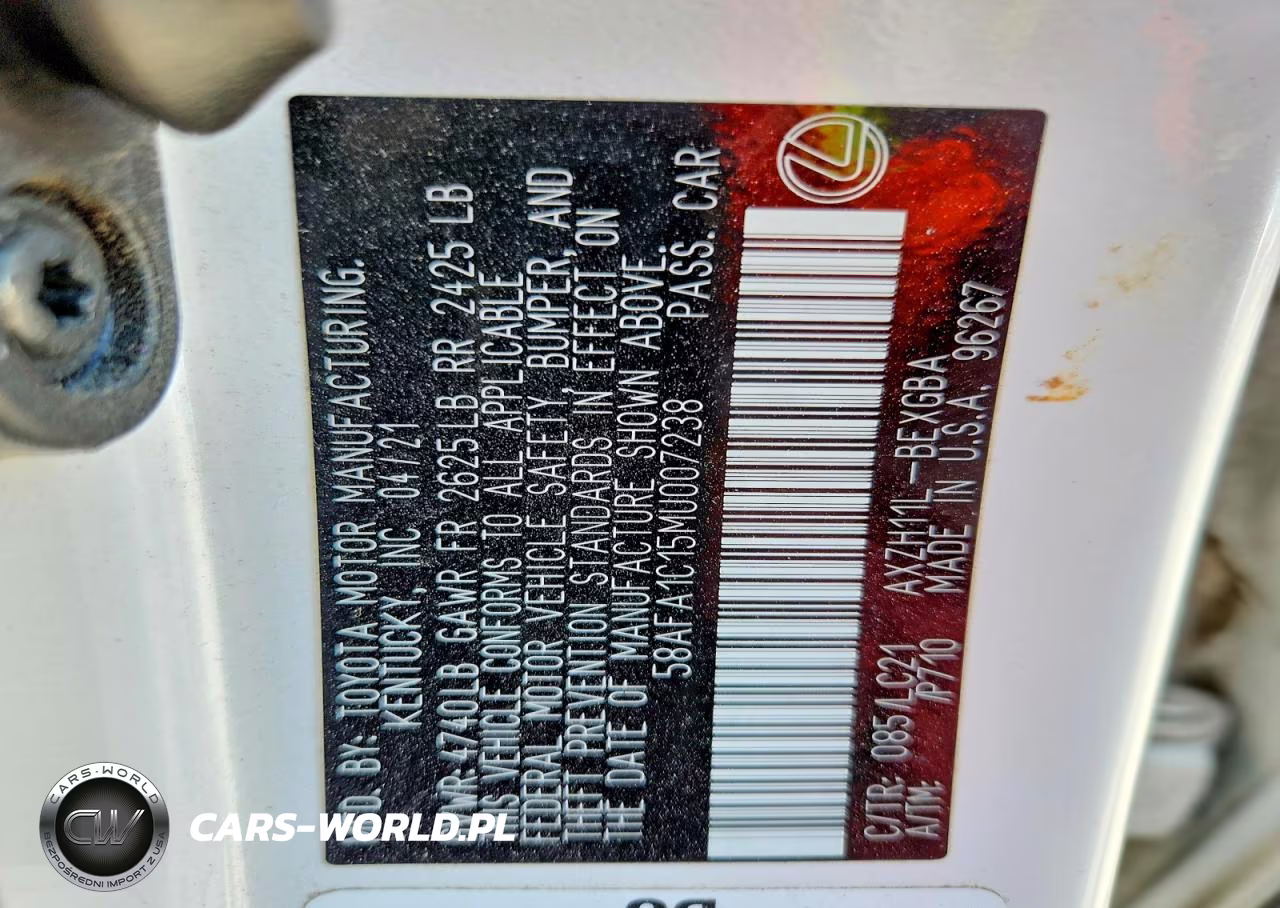 2021 Lexus Es 300H Ultra Luxury VIN:58AFA1C15MU007238 - 12