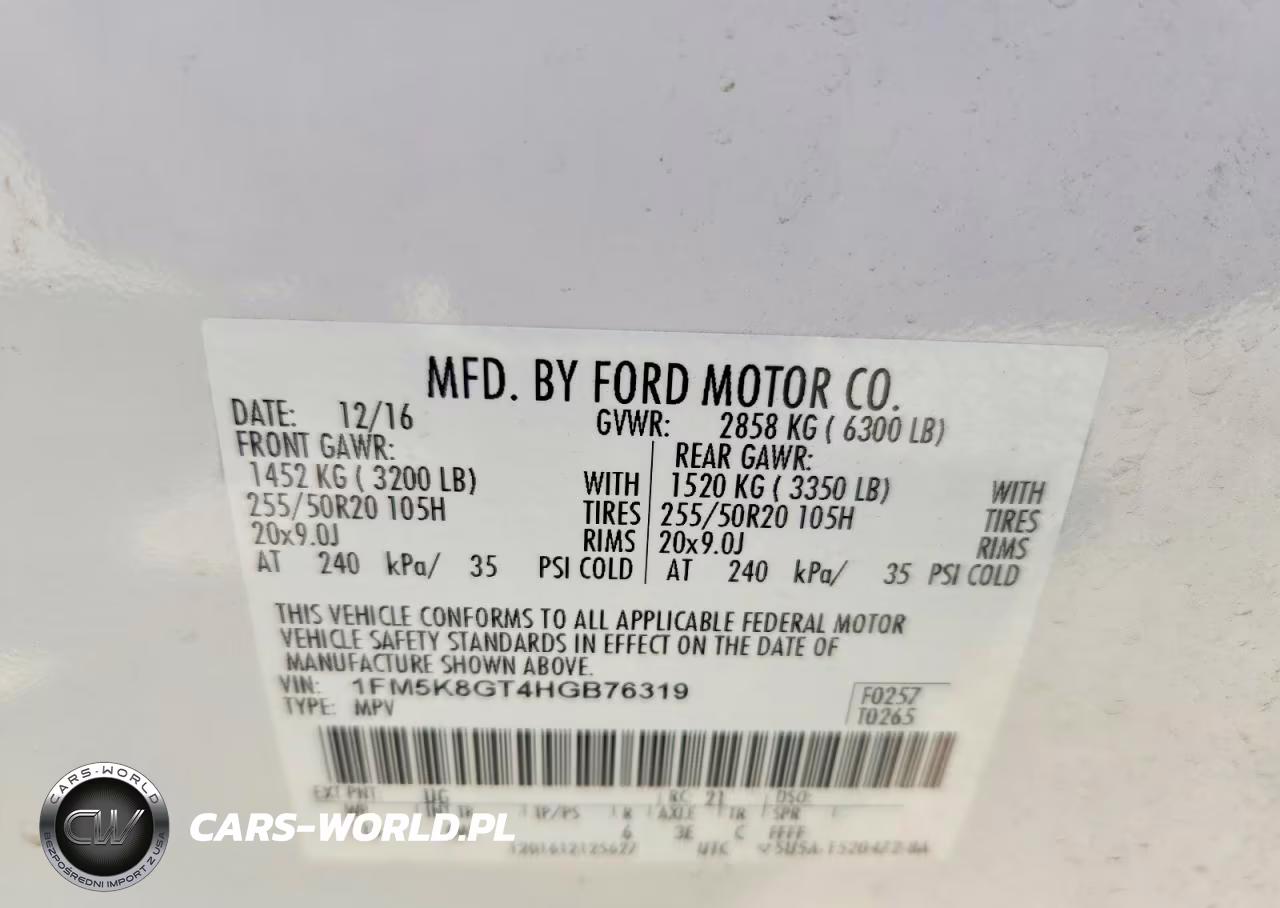 2017 Ford Explorer Sport VIN:1FM5K8GT4HGB76319 - 10
