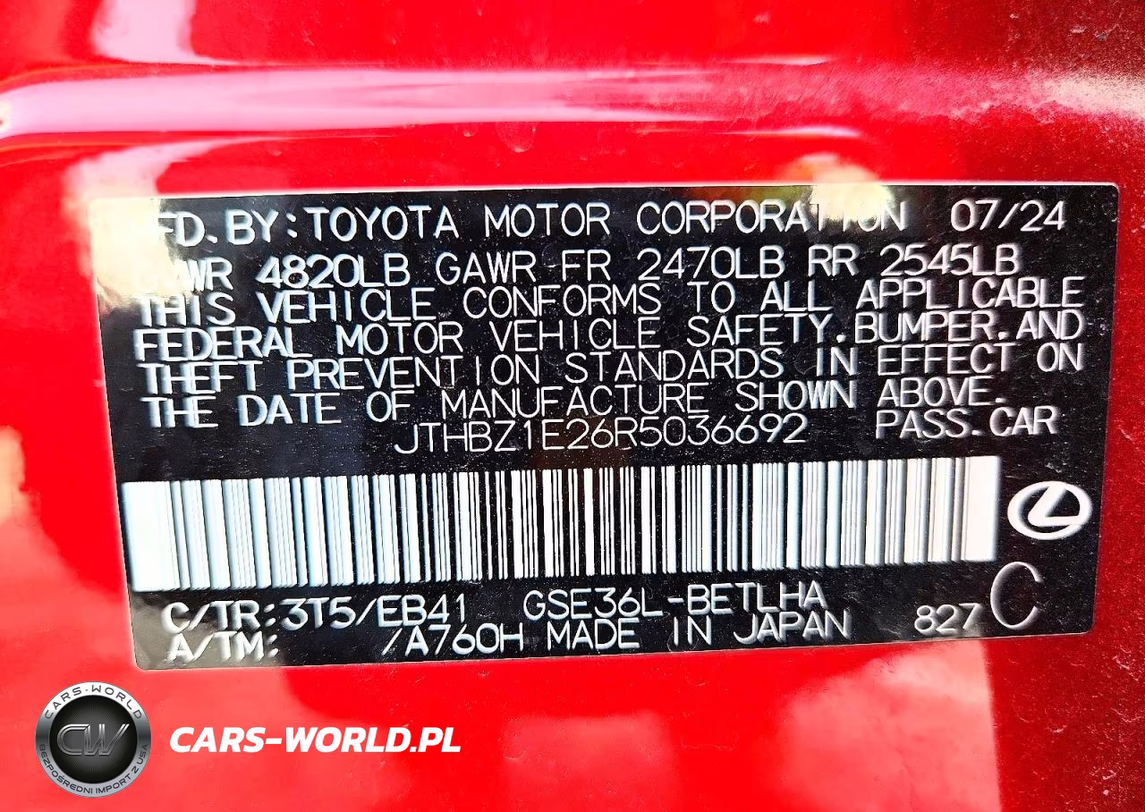 2024 Lexus Is 350 F Sport Design VIN:JTHBZ1E26R5036692 - 12