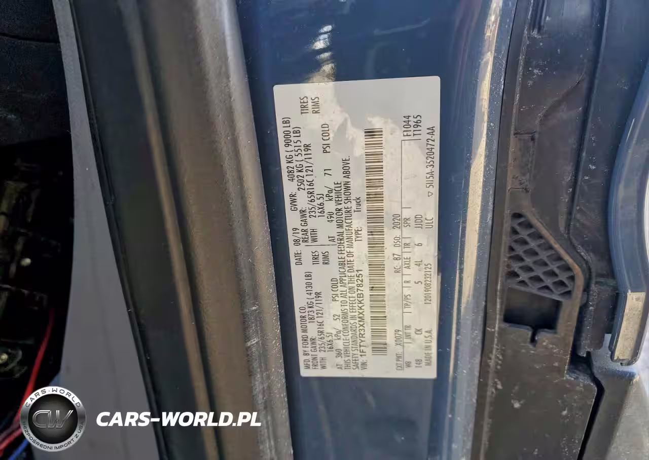 2019 Ford Transit T-250 VIN:1FTYR3XMXKKB78251 - 12