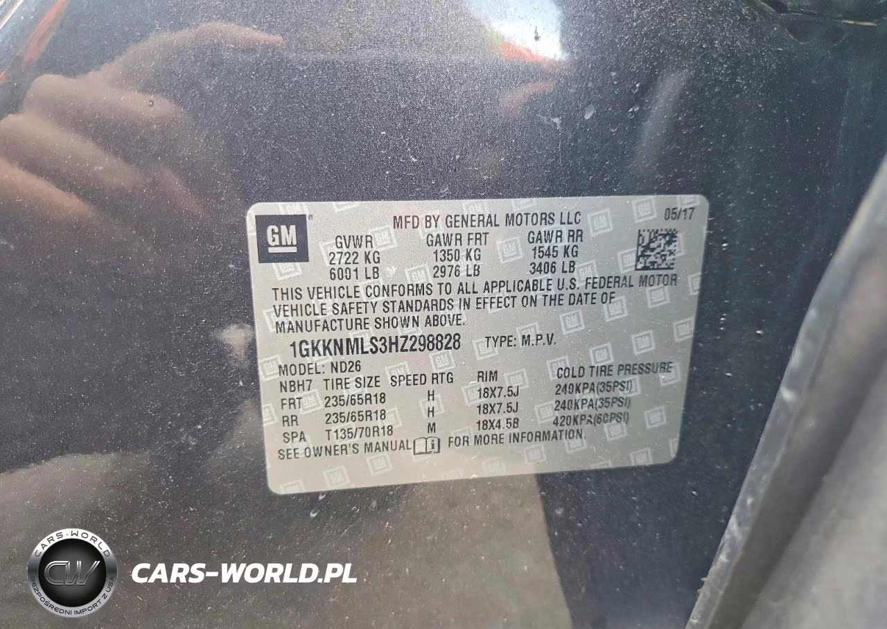 2017 GMC Acadia Slt-1 VIN:1GKKNMLS3HZ298828 - 13
