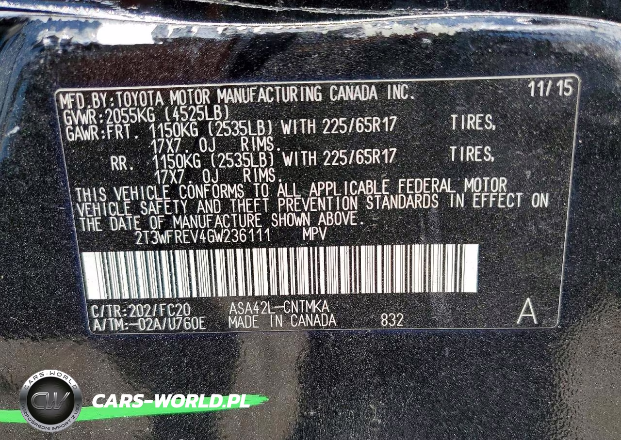 2016 Toyota Rav4 Xle VIN:2T3WFREV4GW236111 - 14