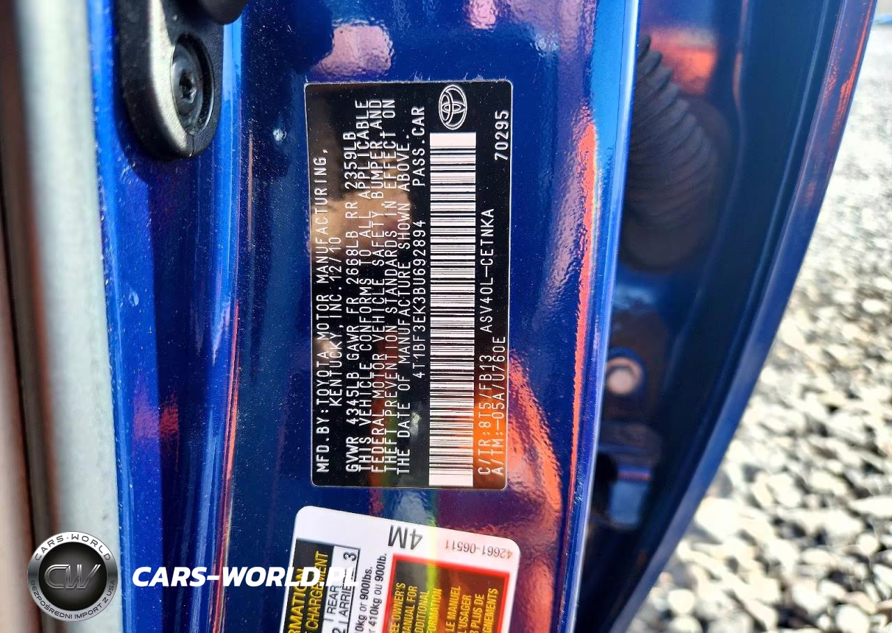 2011 Toyota Camry Base VIN:4T1BF3EK3BU692894 - 12