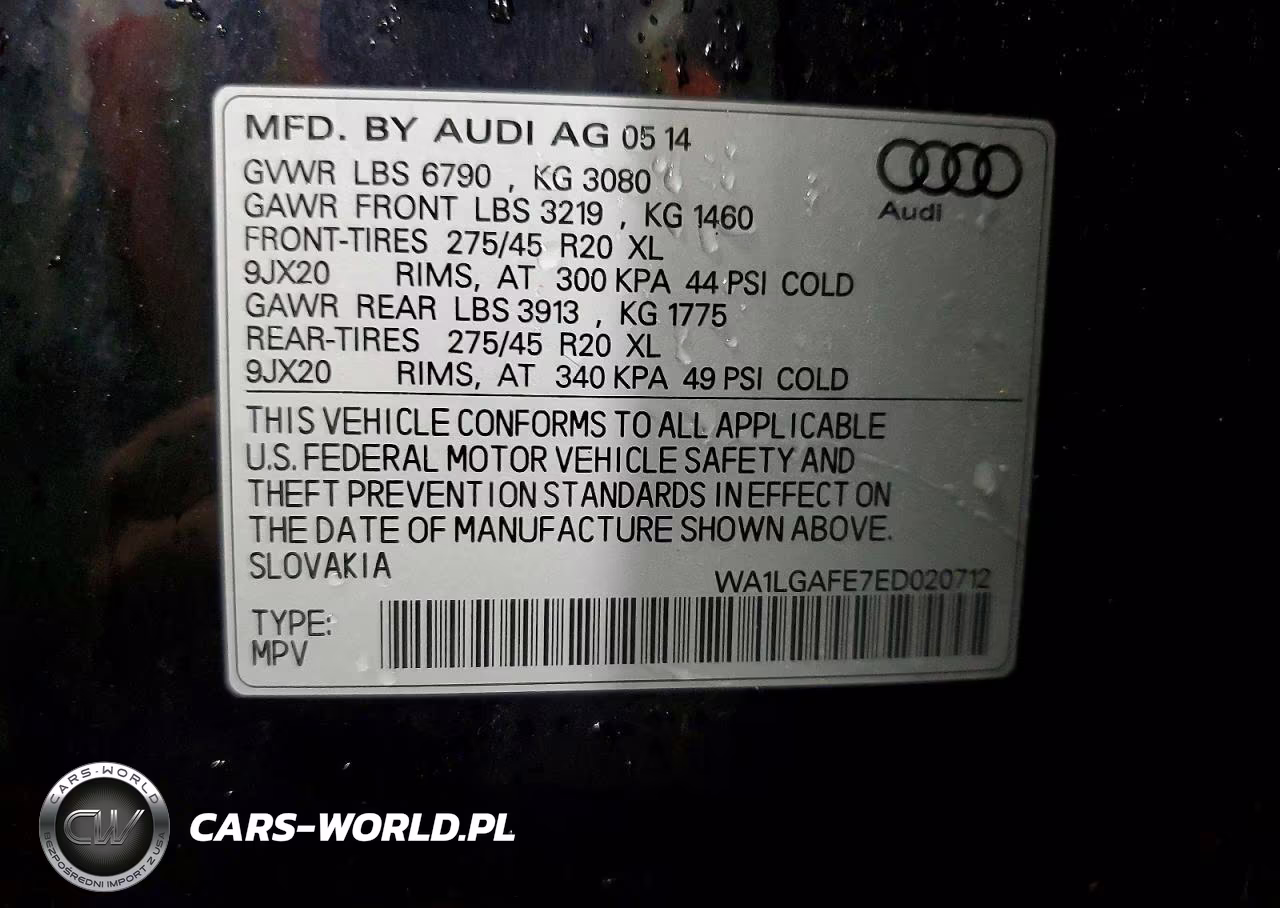 2014 Audi Q7 Premium Plus VIN:WA1LGAFE7ED020712 - 12