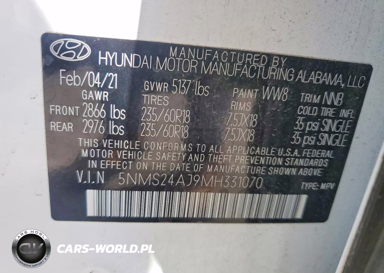 2021 Hyundai Santa Fe Sel VIN:5NMS24AJ9MH331070 - 13