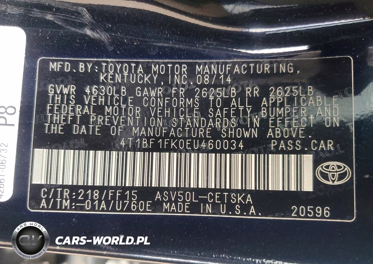 2014 Toyota Camry Se Sport VIN:4T1BF1FK0EU460034 - 12