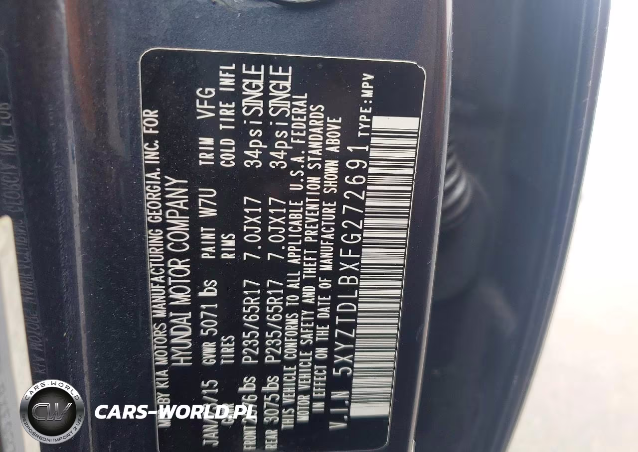 2015 Hyundai Santa Fe Sport 2.4L VIN:5XYZTDLBXFG272691 - 12