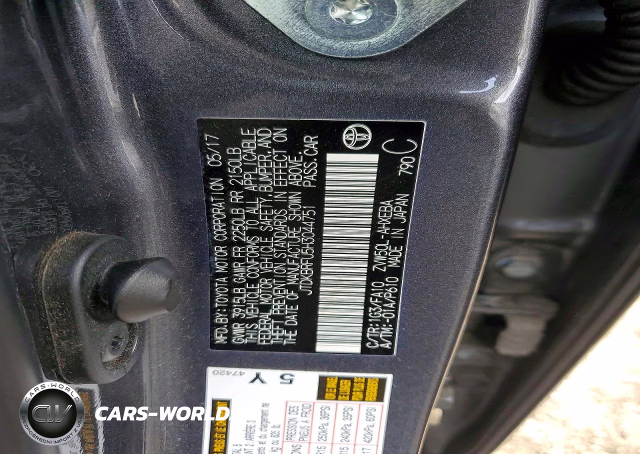2017 Toyota Prius Two VIN:JTDKBRFU5H3044751 - 12