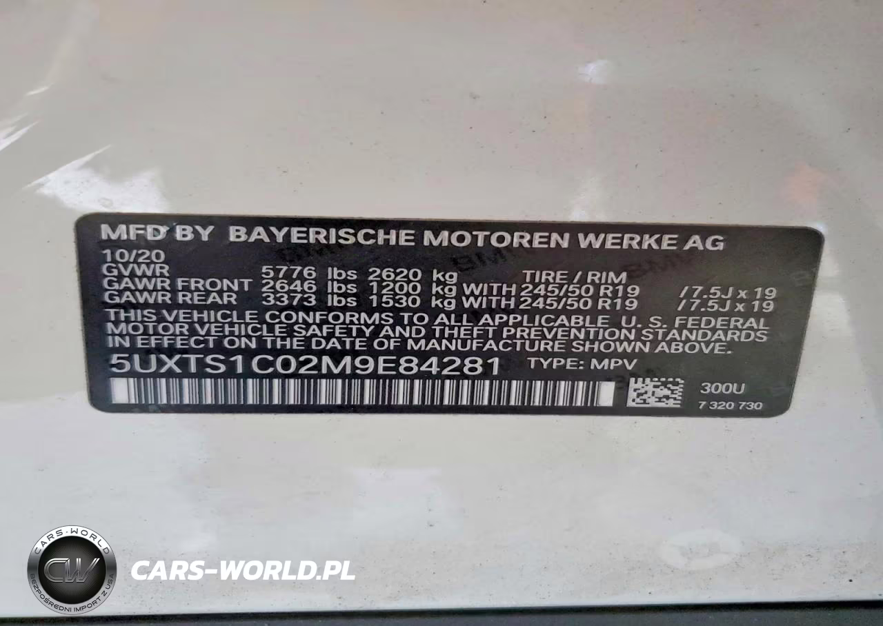 2021 BMW X3 xDrive30E VIN:5UXTS1C02M9E84281 - 13