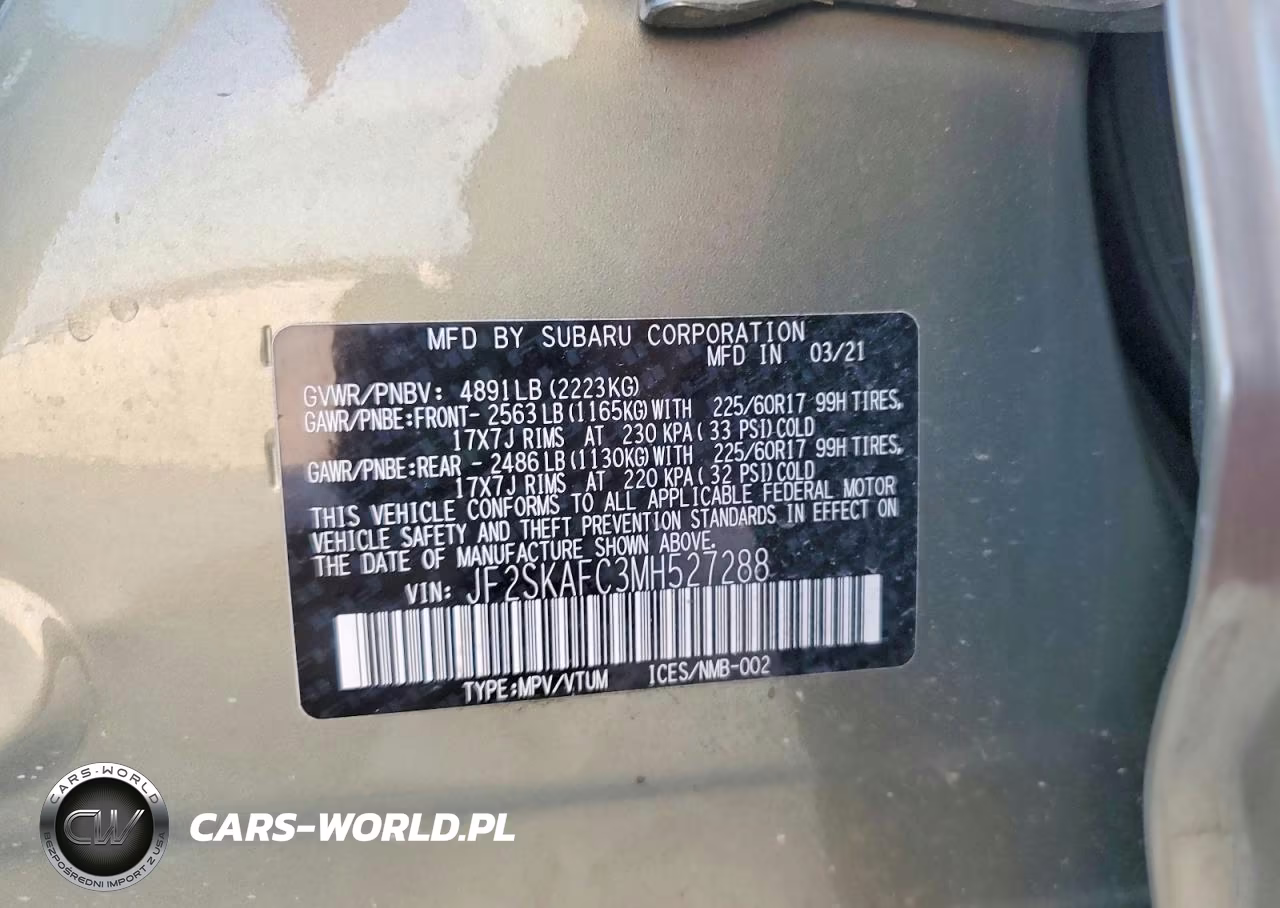 2021 Subaru Forester Premium VIN:JF2SKAFC3MH527288 - 14