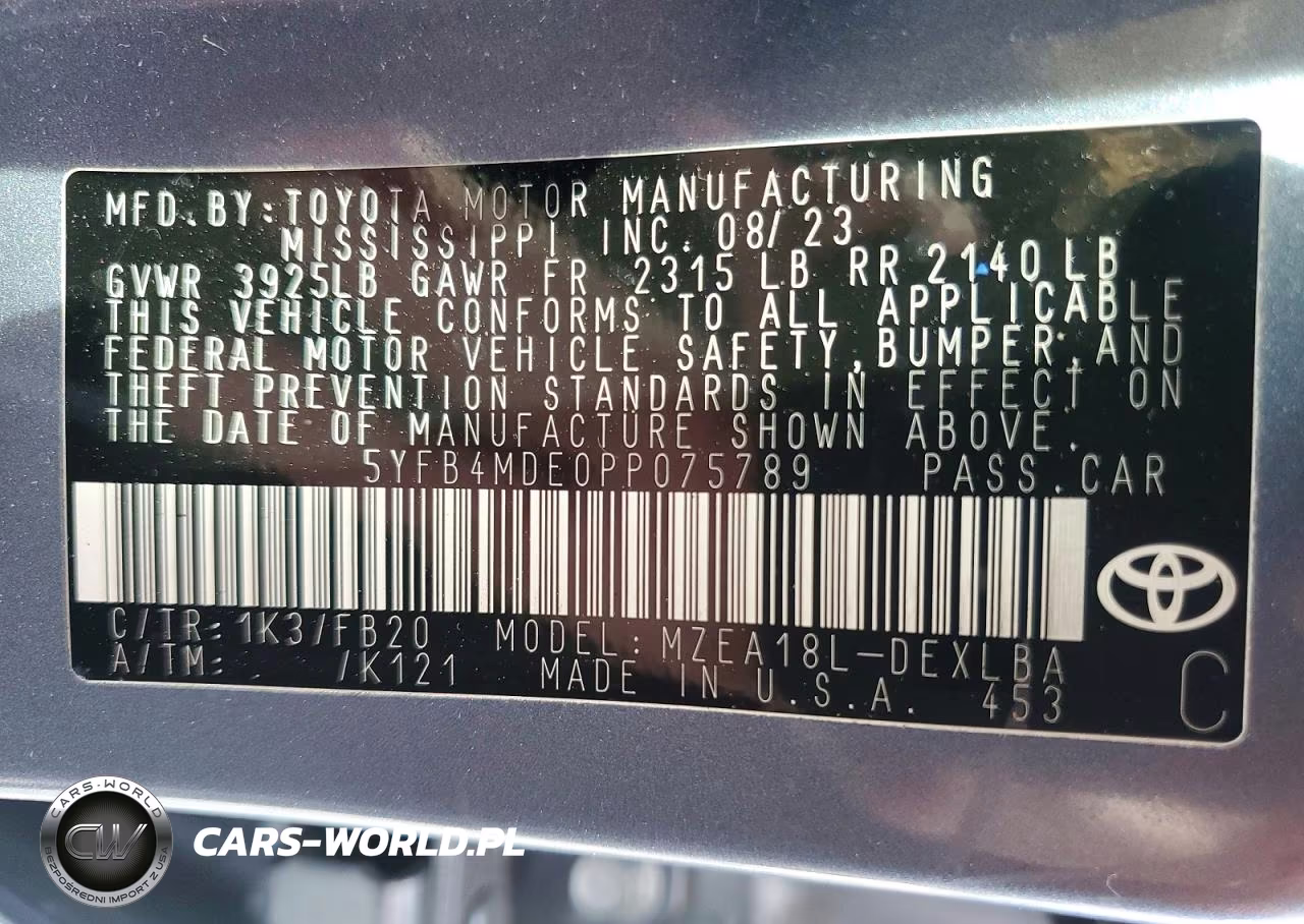 2023 Toyota Corolla Le VIN:5YFB4MDE0PP075789 - 13