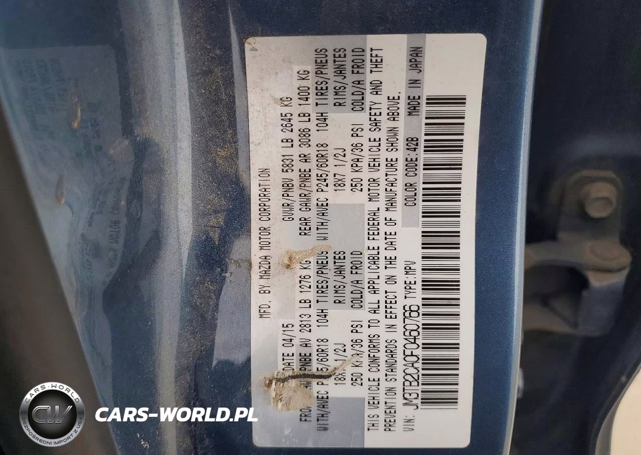 2015 Mazda Cx-9 Touring VIN:JM3TB2CA0F0460766 - 13