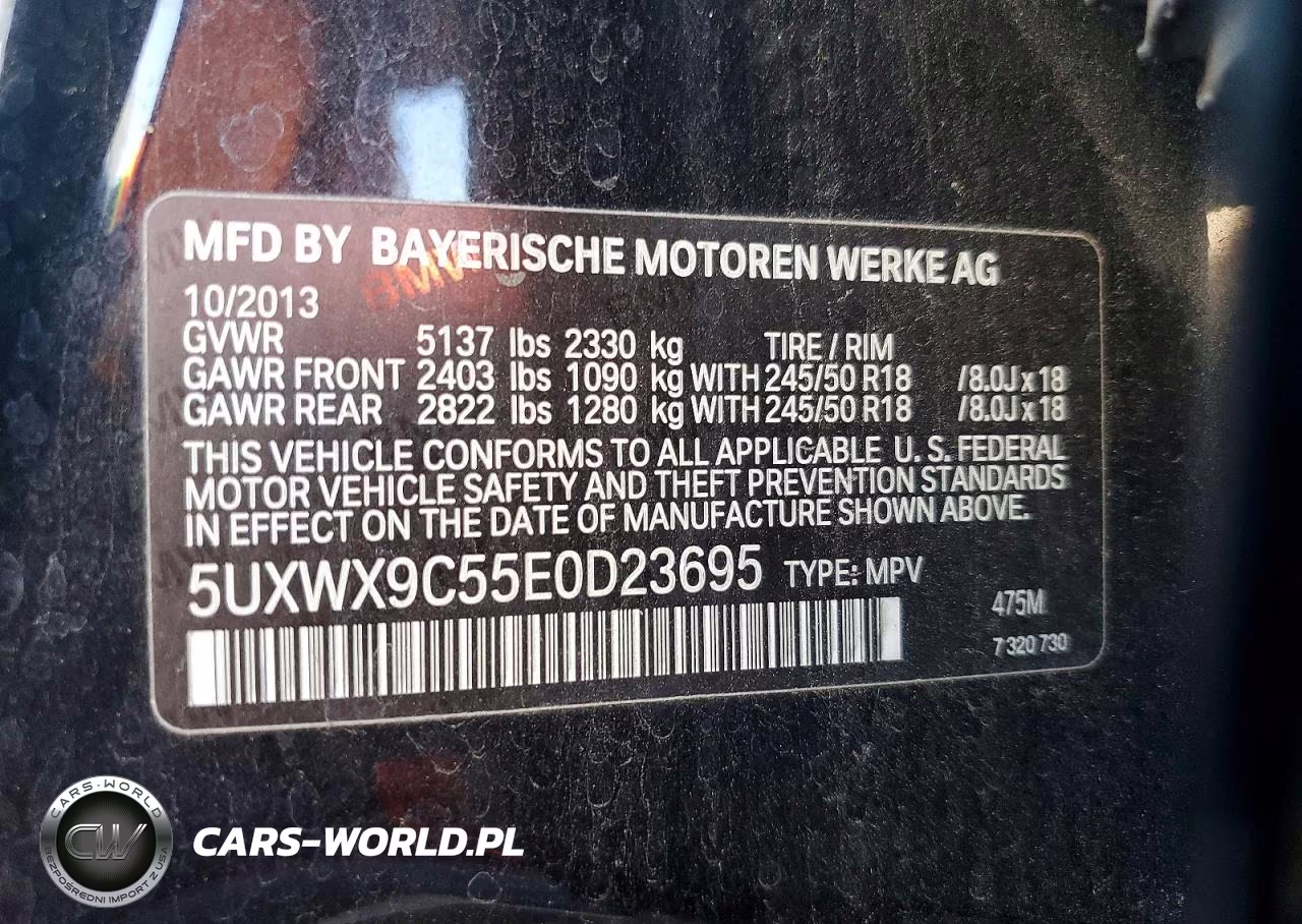 2014 BMW X3 xDrive28I VIN:5UXWX9C55E0D23695 - 13