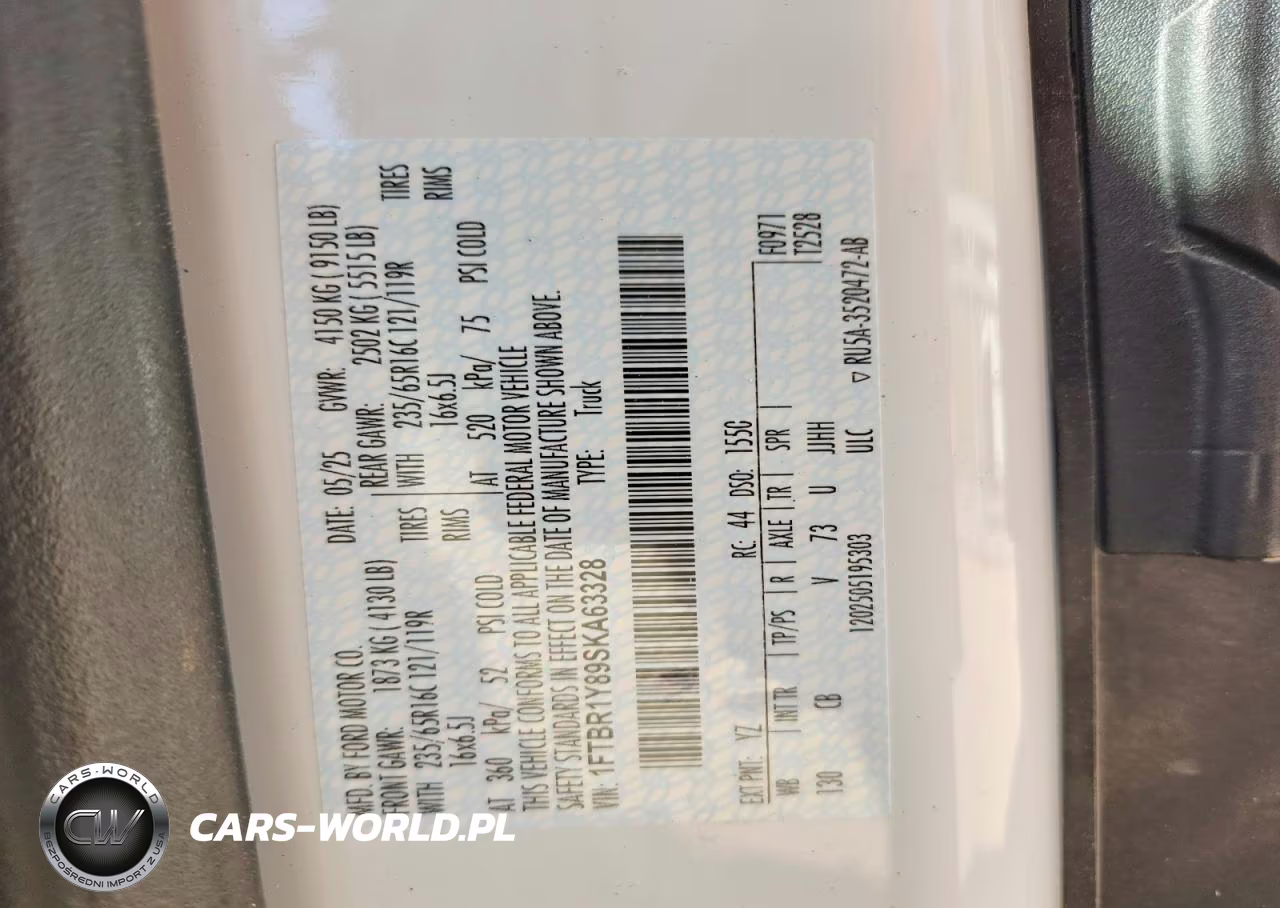 2025 Ford Transit T-250 VIN:1FTBR1Y89SKA63328 - 13