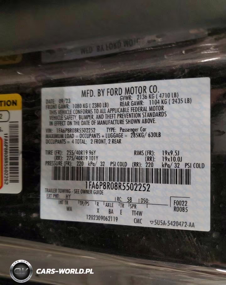 2024 Ford Mustang Dark Horse VIN:1FA6P8R08R5502252 - 12
