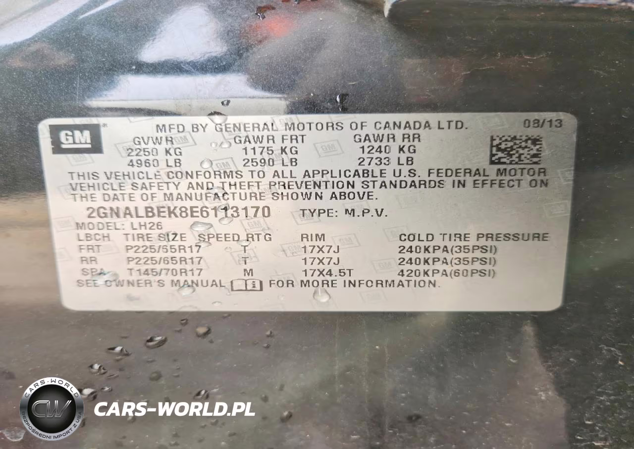 2014 Chevrolet Equinox Lt VIN:2GNALBEK8E6113170 - 13