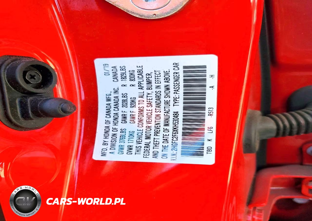 2019 Honda Civic Lx VIN:2HGFC2F6XKH530484 - 12