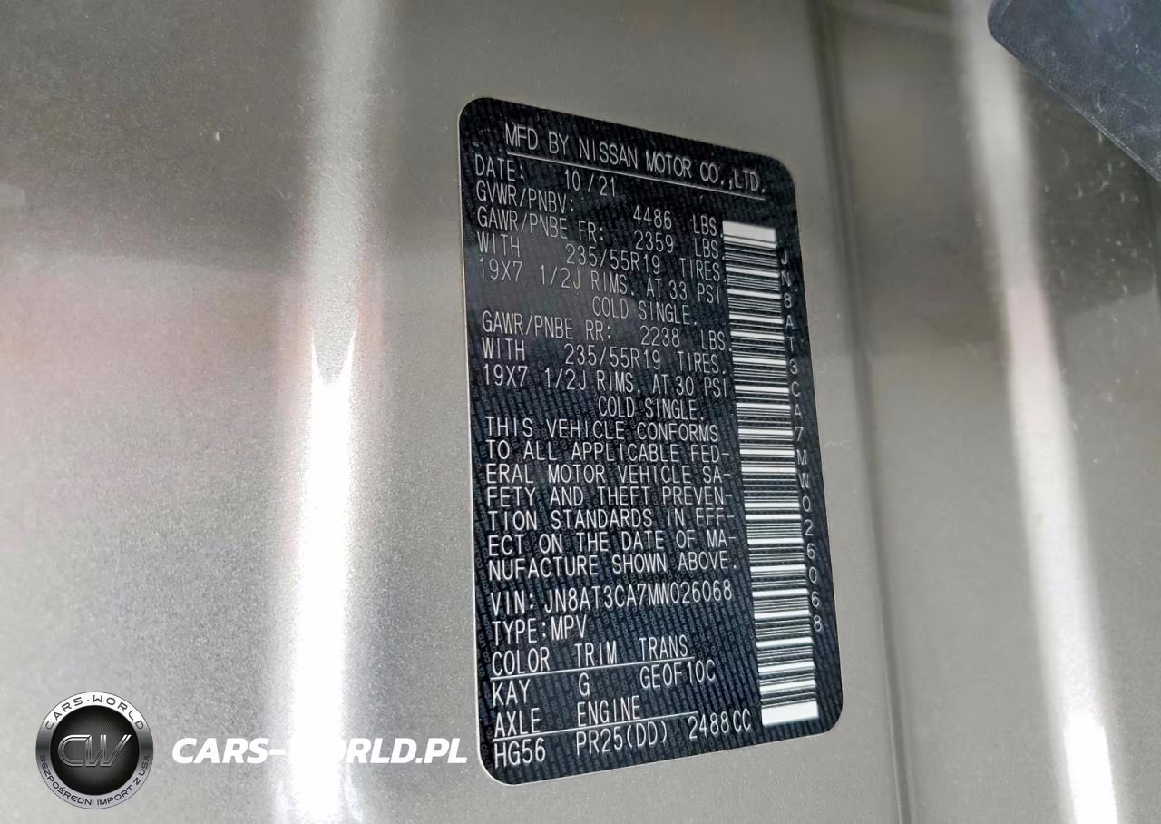 2021 Nissan Rogue Sl VIN:JN8AT3CA7MW026068 - 12