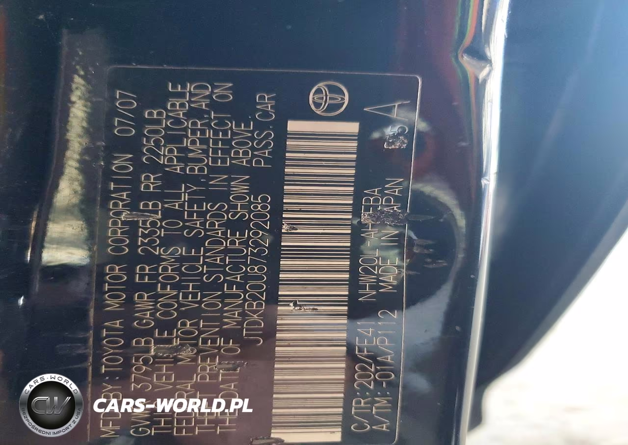 2007 Toyota Prius VIN:JTDKB20U873292085 - 13