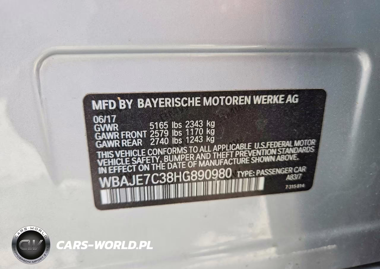 2017 BMW 540 Xi VIN:WBAJE7C38HG890980 - 13