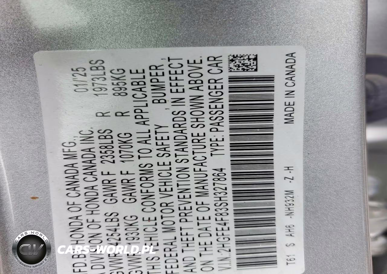 2025 Honda Civic Sport VIN:2HGFE4F83SH327864 - 12