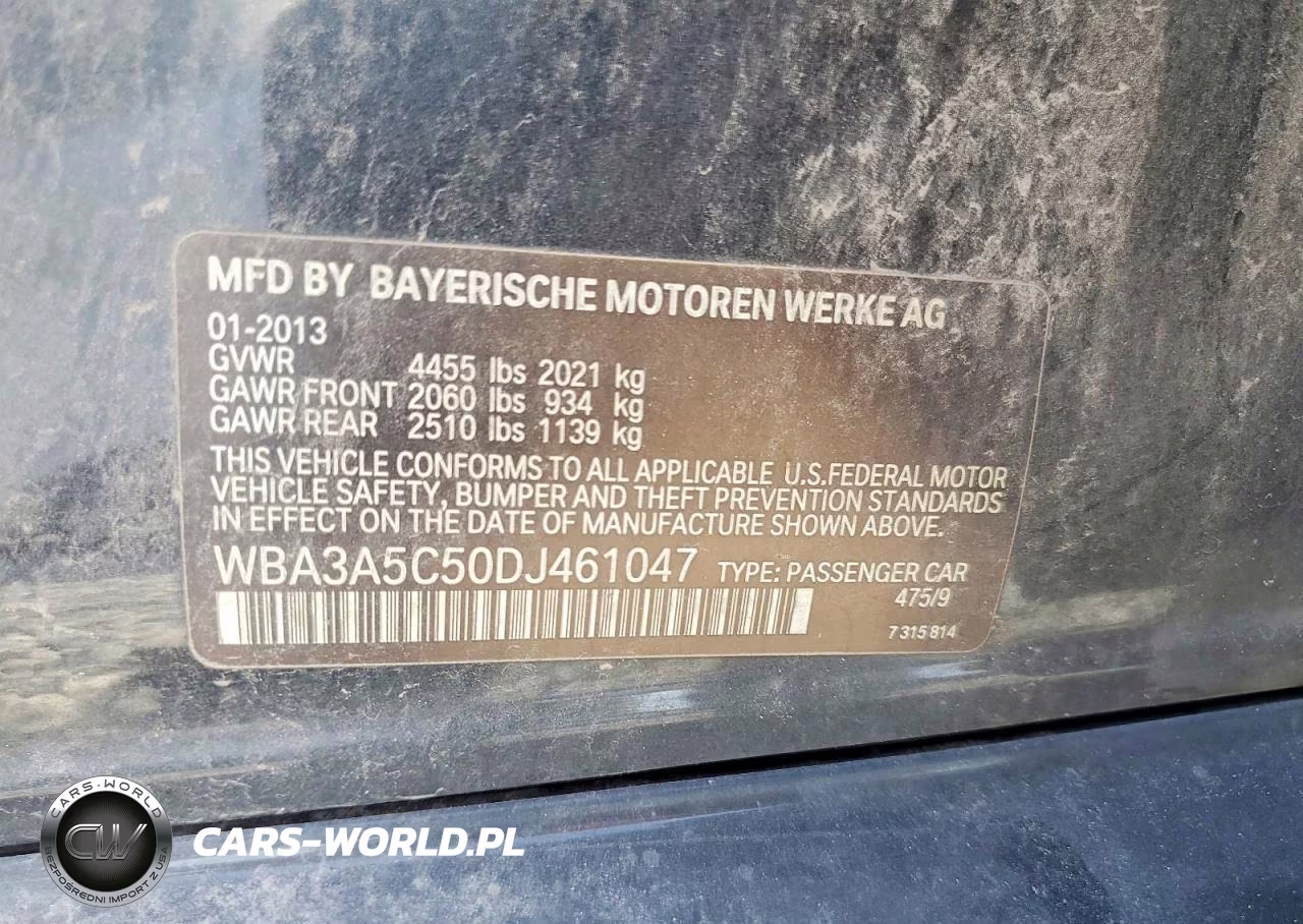 2013 BMW 328 I VIN:WBA3A5C50DJ461047 - 12