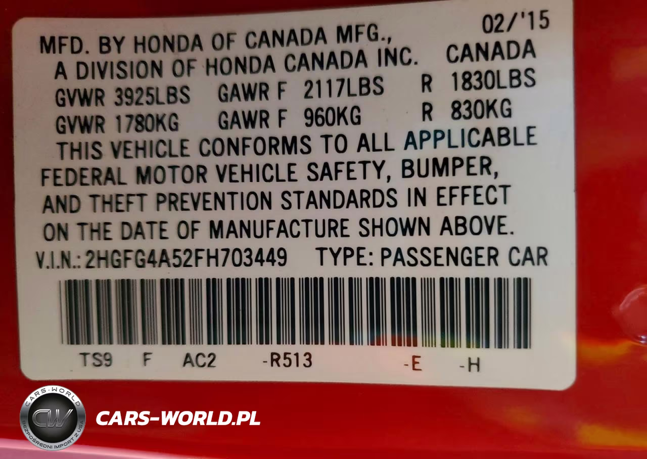 2015 Honda Civic Si VIN:2HGFG4A52FH703449 - 12