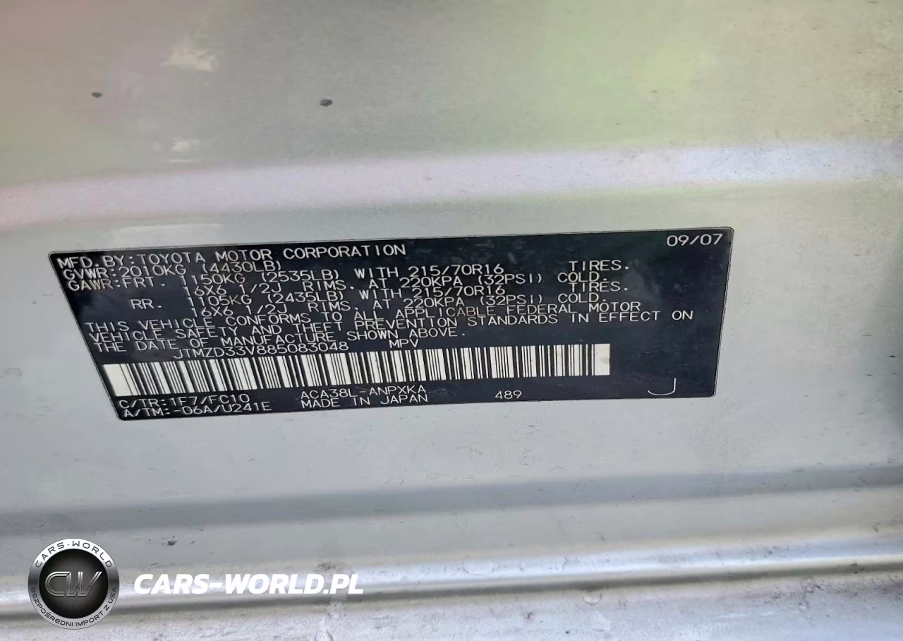 2008 Toyota Avensis Verso VIN:JTMZD33V885083048 - 13