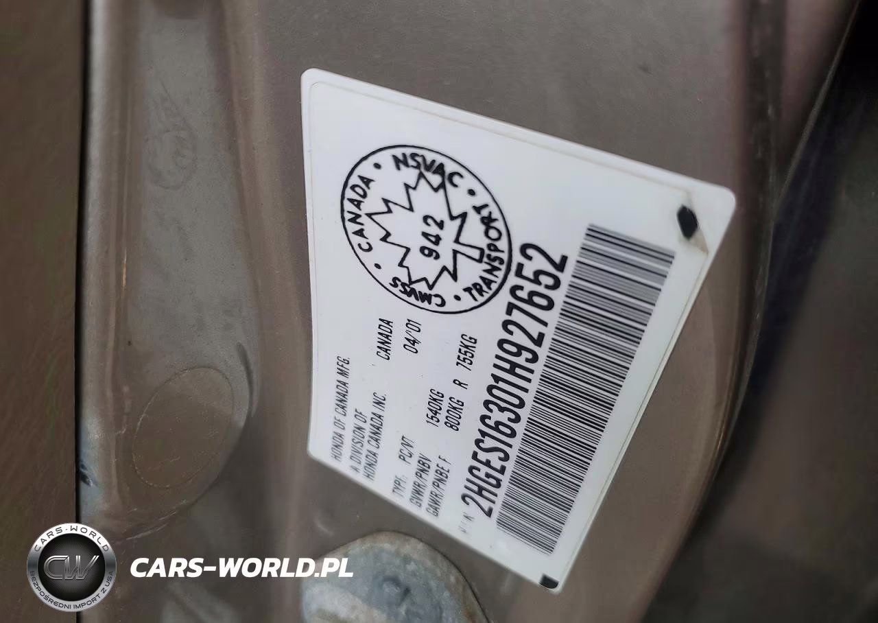 2001 Honda Civic Dx VIN:2HGES16301H927652 - 12