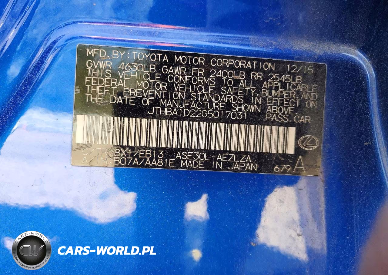 2016 Lexus Is 200T Base VIN:JTHBA1D22G5017031 - 13