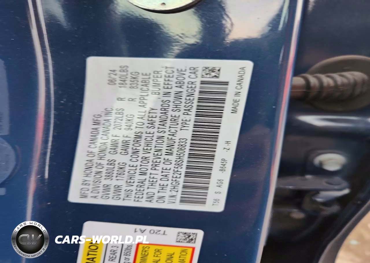2025 Honda Civic Sport VIN:2HGFE2F58SH506833 - 12