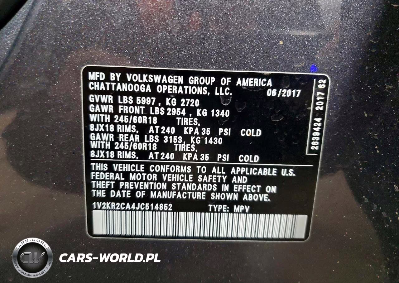 2018 Volkswagen Atlas Se VIN:1V2KR2CA4JC514852 - 13