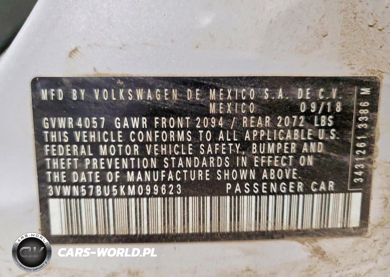 2019 Volkswagen Jetta S VIN:3VWN57BU5KM099623 - 12