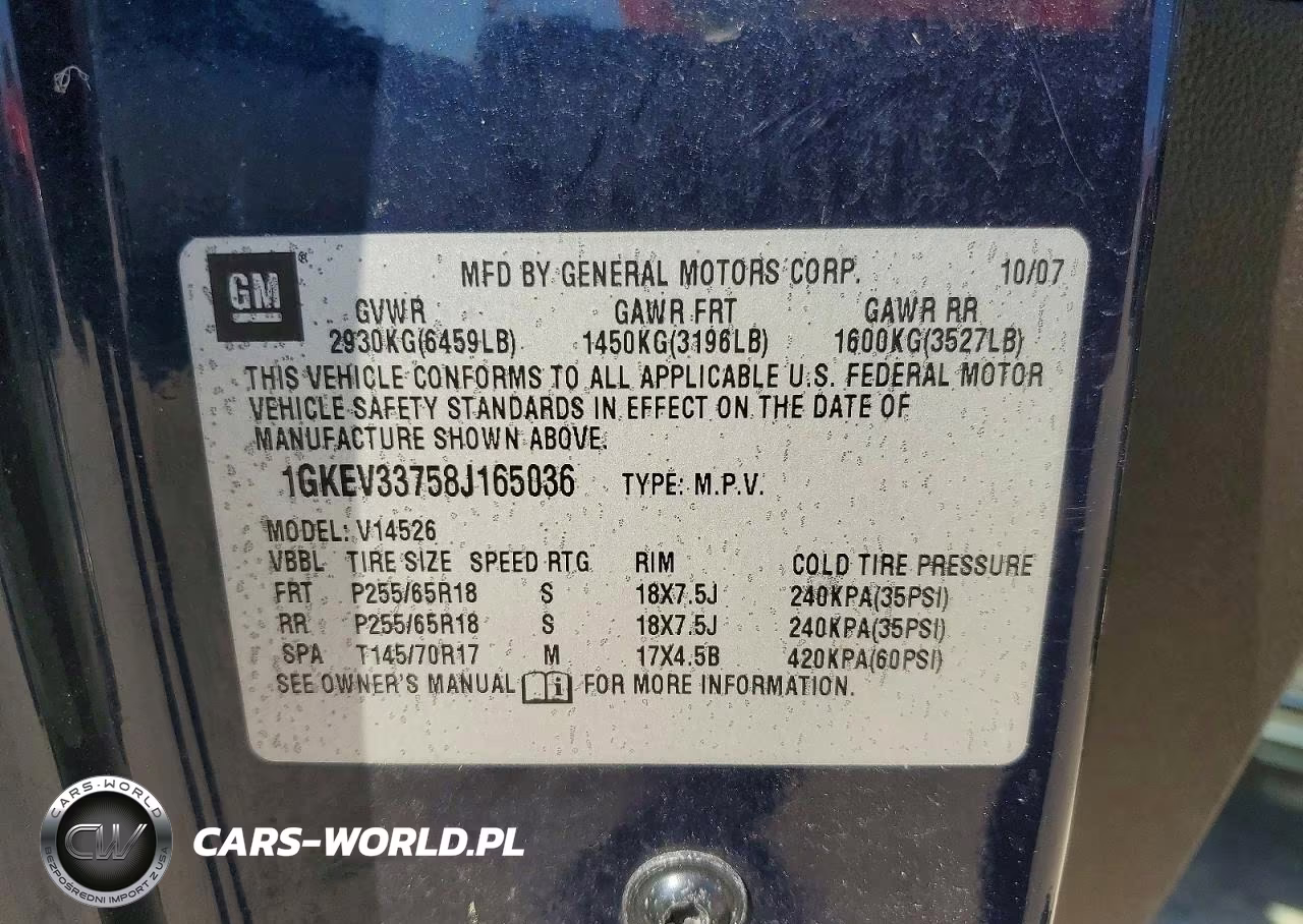 2008 GMC Acadia Slt-2 VIN:1GKEV33758J165036 - 13