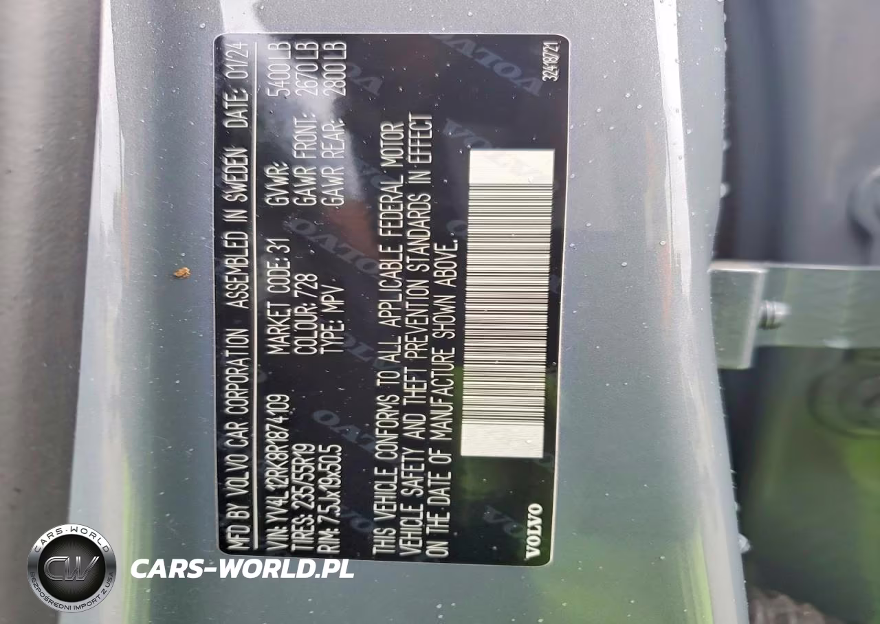 2024 Volvo Xc60 Core VIN:YV4L12RK8R1874109 - 14