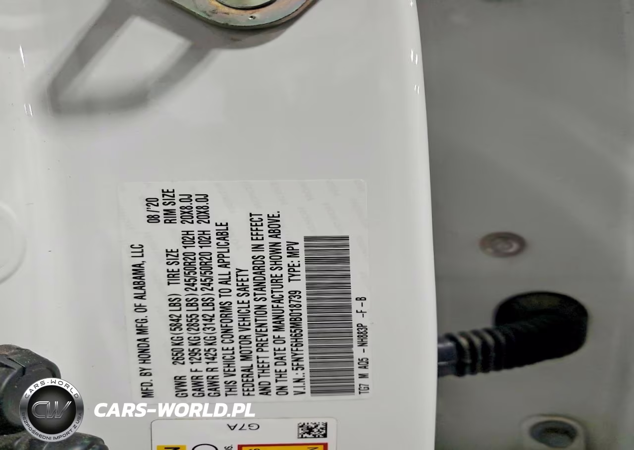 2021 Honda Pilot Touring VIN:5FNYF6H65MB018739 - 12