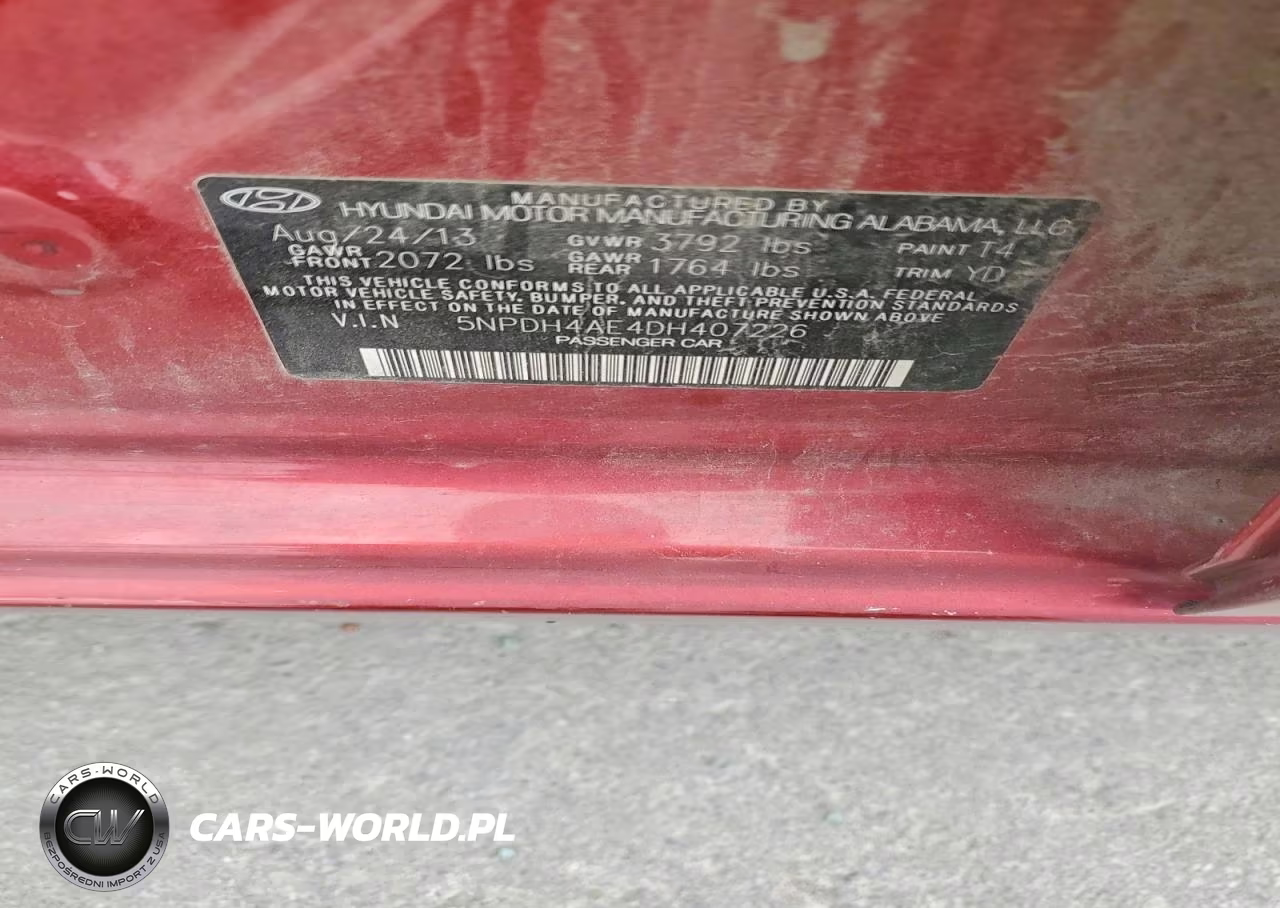 2013 Hyundai Elantra Gls VIN:5NPDH4AE4DH407226 - 12