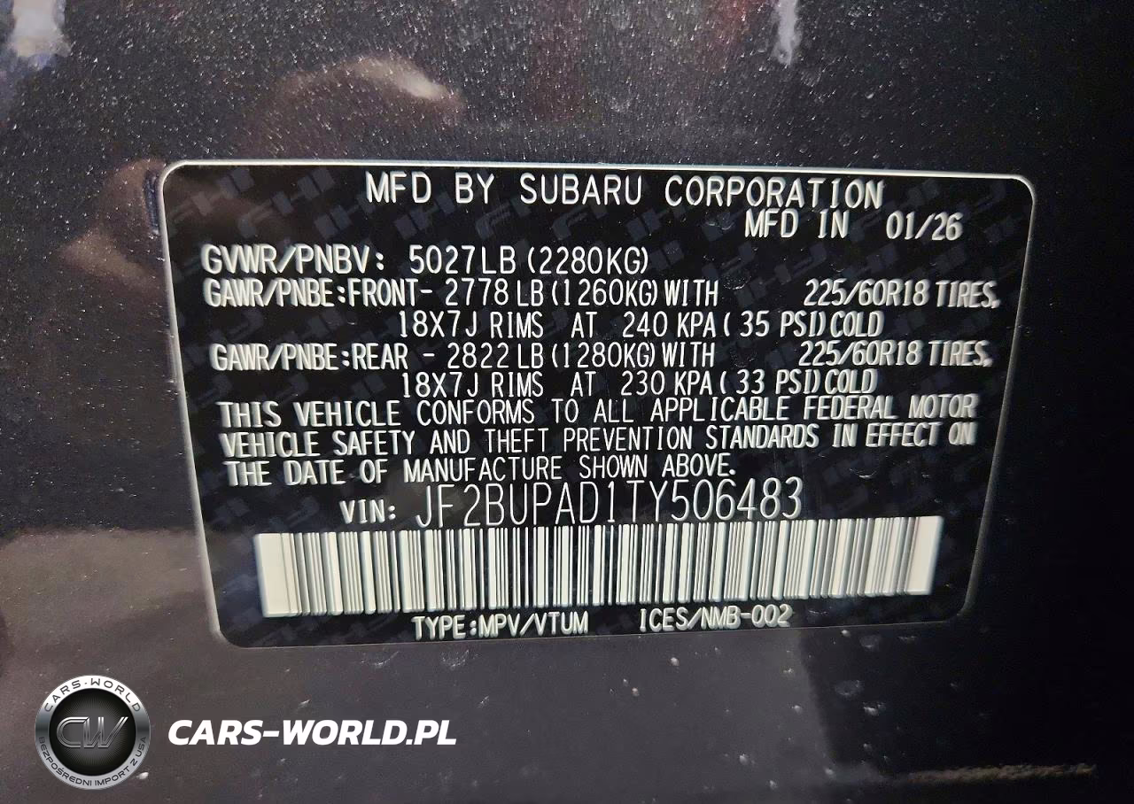 2026 Subaru Outback Premium VIN:JF2BUPAD1TY506483 - 13