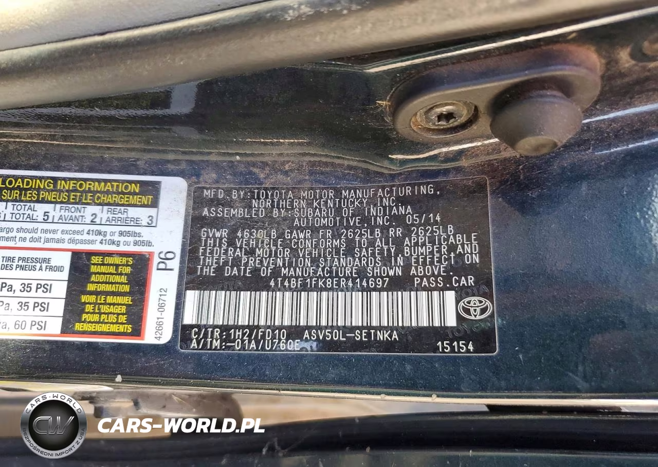 2014 Toyota Camry Le VIN:4T4BF1FK8ER414697 - 12